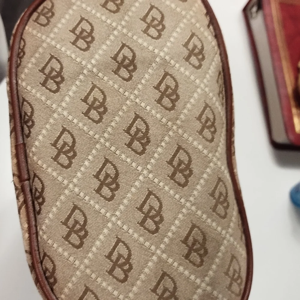 DB Logo Mini Bucket Hobo Bag With Leather Trim - Picture 13 of 14